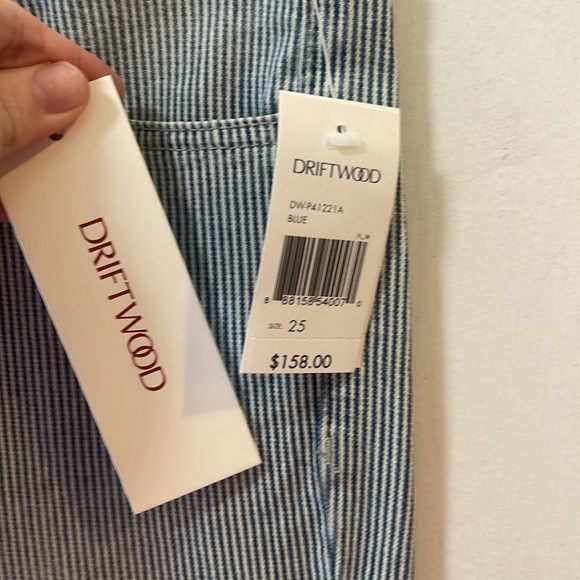 SOLD! New DRIFTWOOD Farrah Flare - Pinstripe Lagoon Waist 25 - Picture 3 of 8